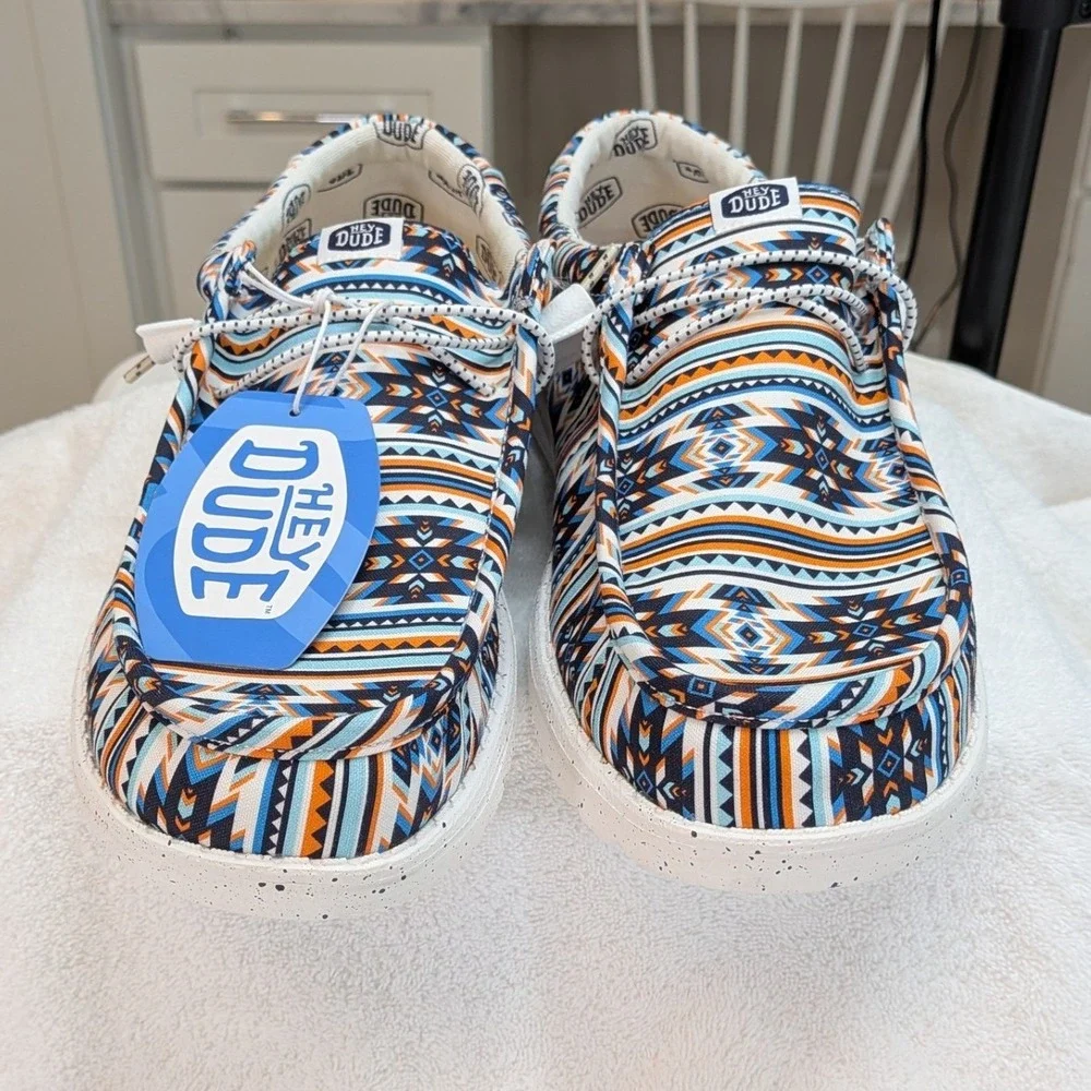 NWT Hey Dude Wally Mantis Mens 15 Aztec Southwestern Slip On Shoes 41245-90H